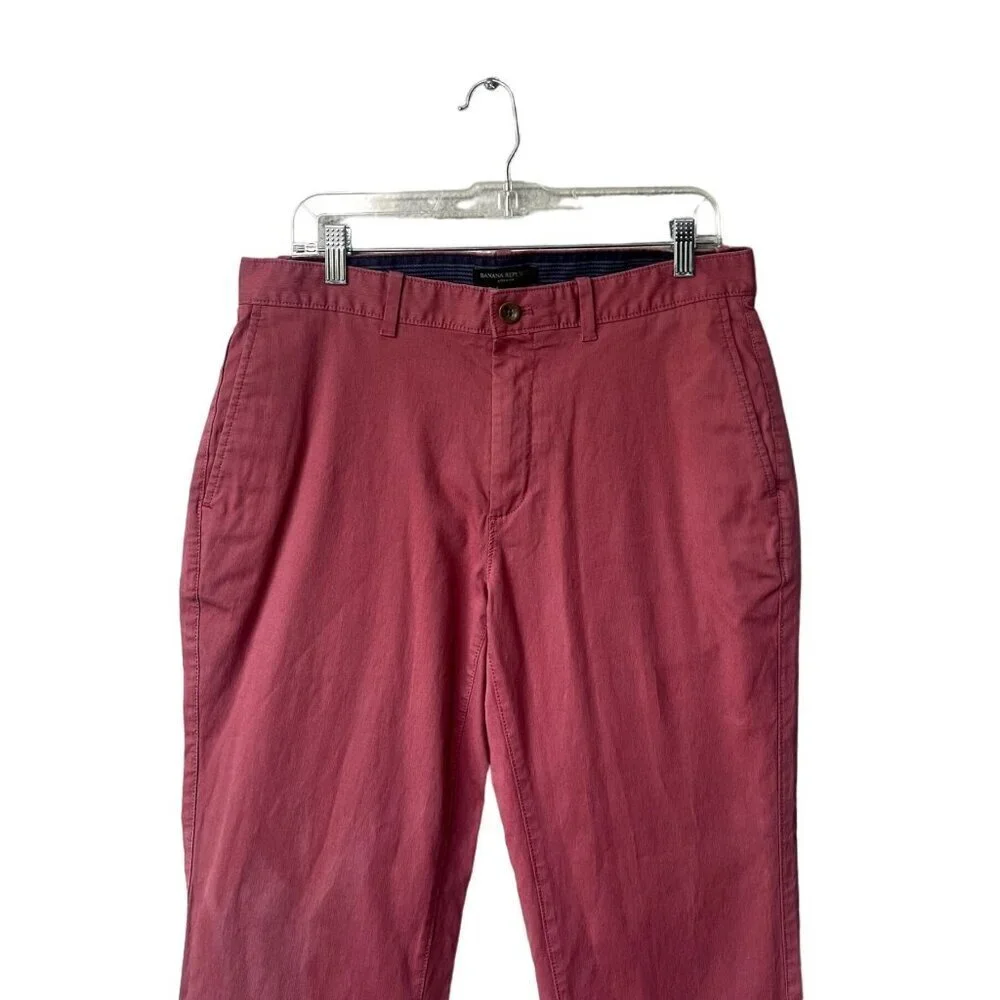 Banana Republic Mens Aiden Fit Chino Size 32X32 Red Dress‎ Pant